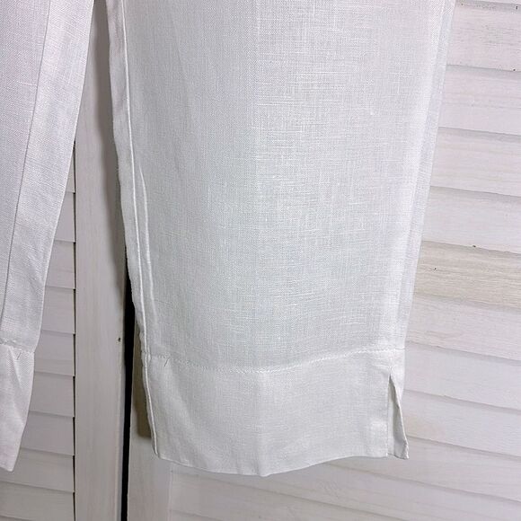 Peck & Peck Linen Pants Size Medium White Wide Leg NWOT - Picture 7 of 10